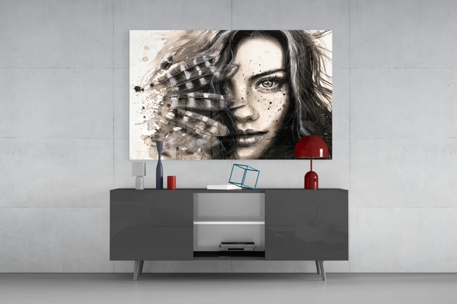 Woman Portrait Glass Wall Art - Image 8