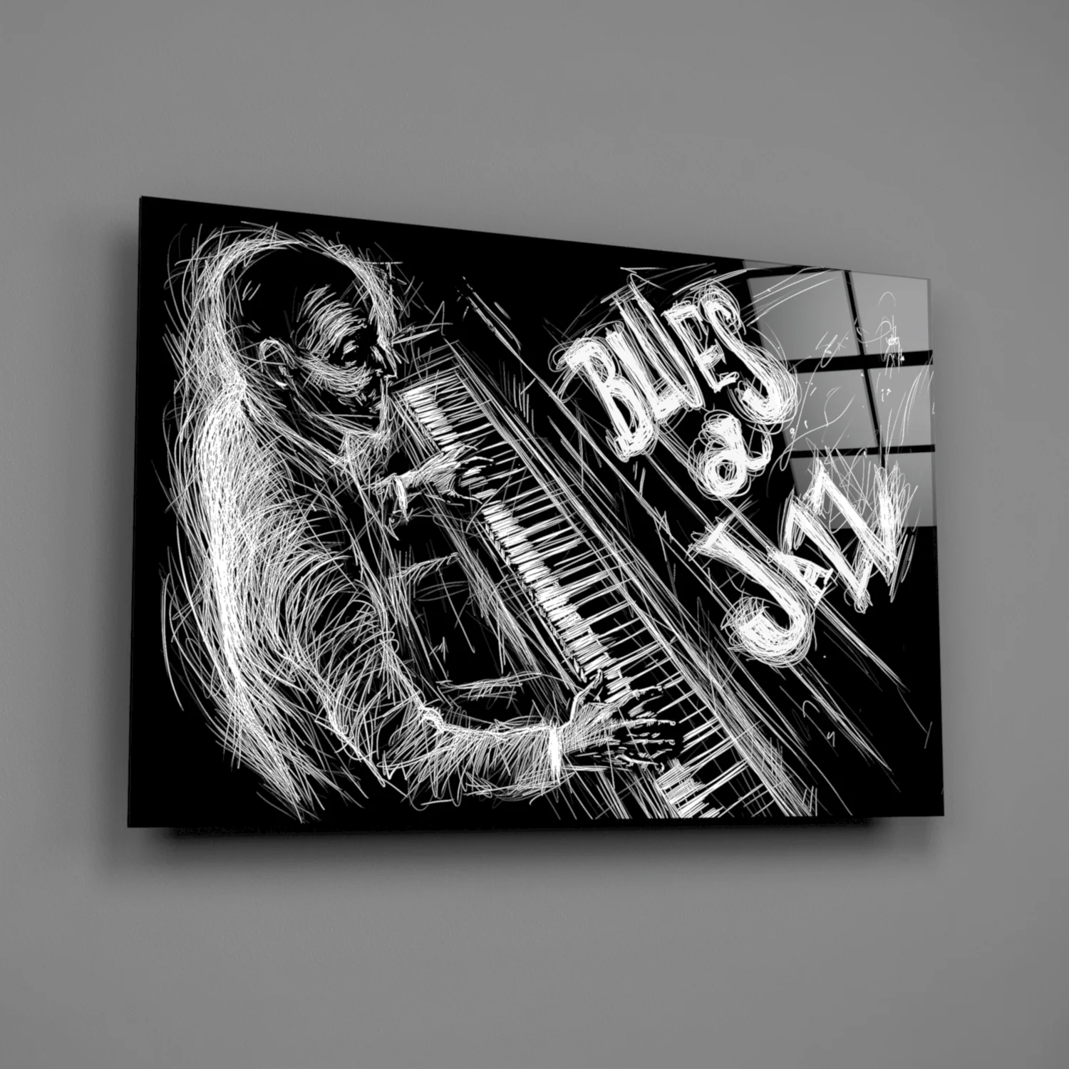 Jazz Blues Music Glass Wall Art - Image 2