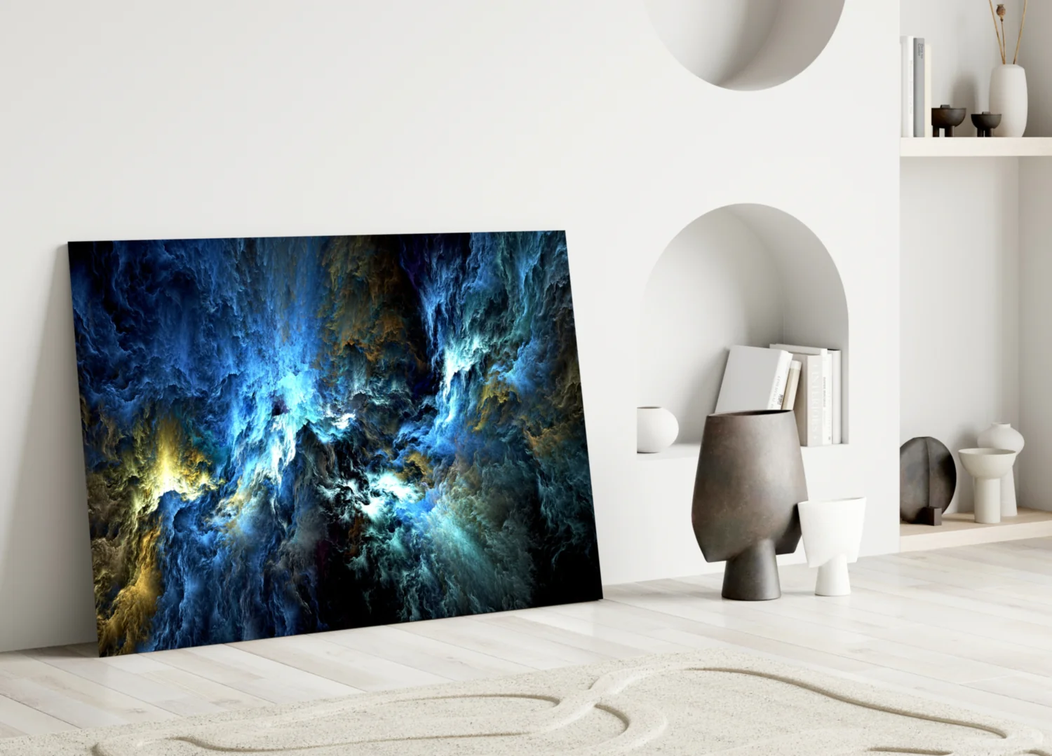 Cosmic Blue Glass Wall Art - Image 3