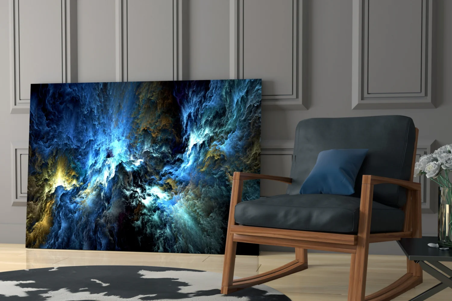 Cosmic Blue Glass Wall Art - Image 6