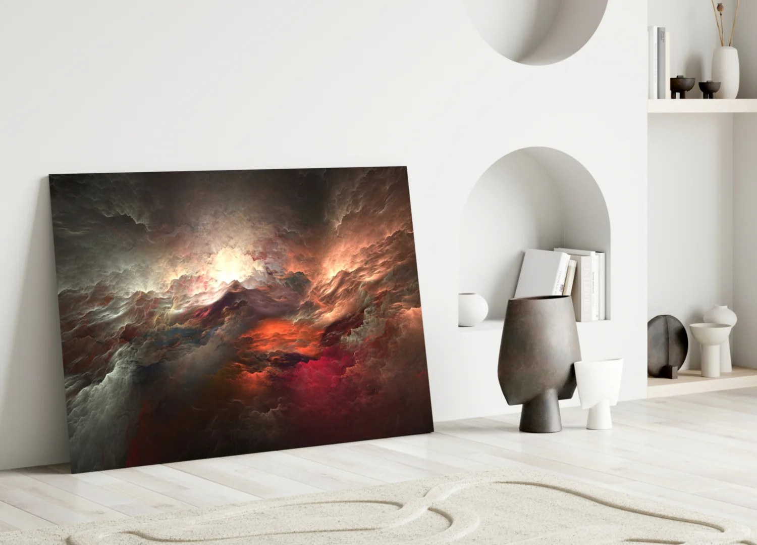 Red Chaos Glass Wall Art - Image 3