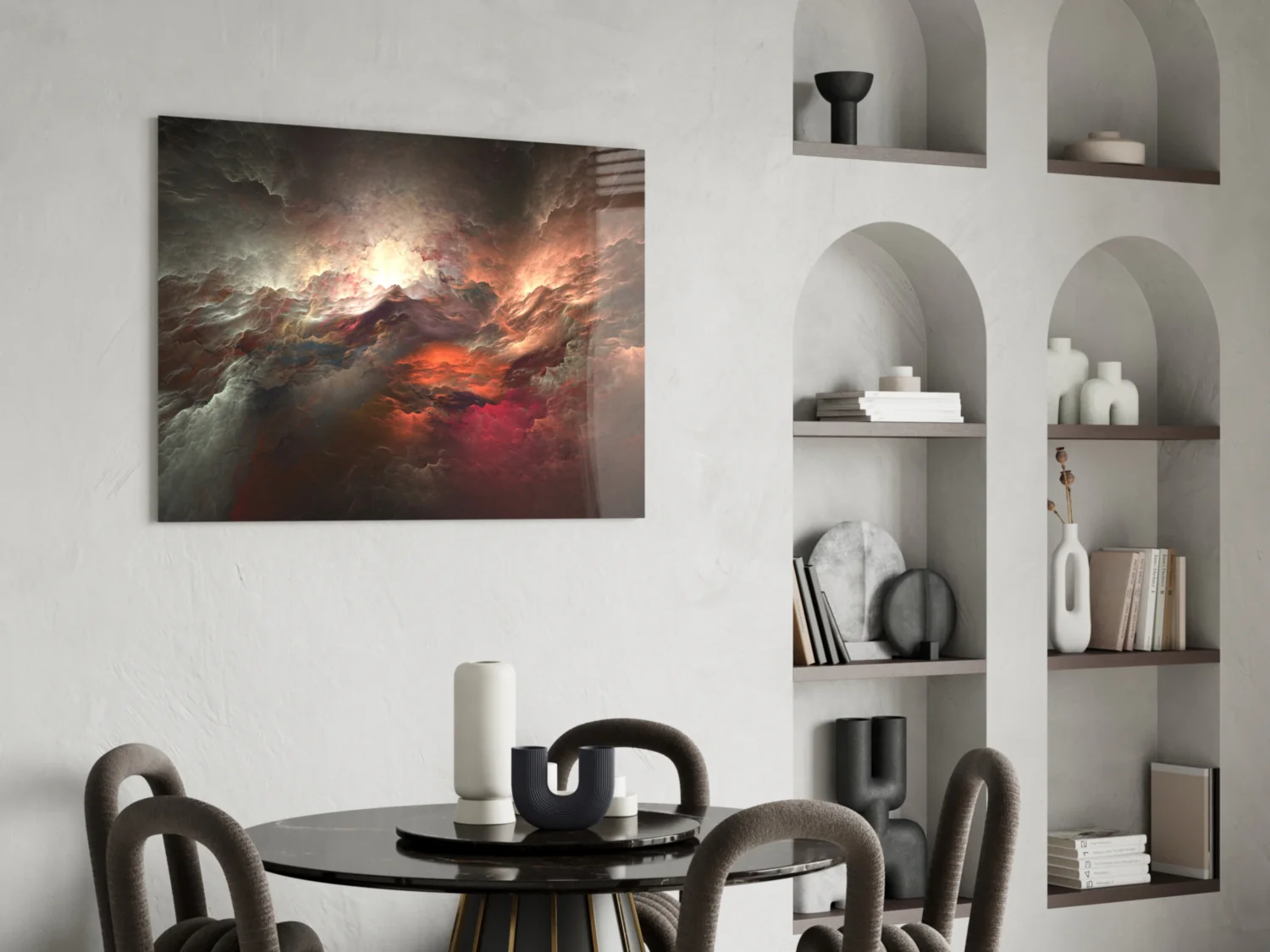 Red Chaos Glass Wall Art - Image 5