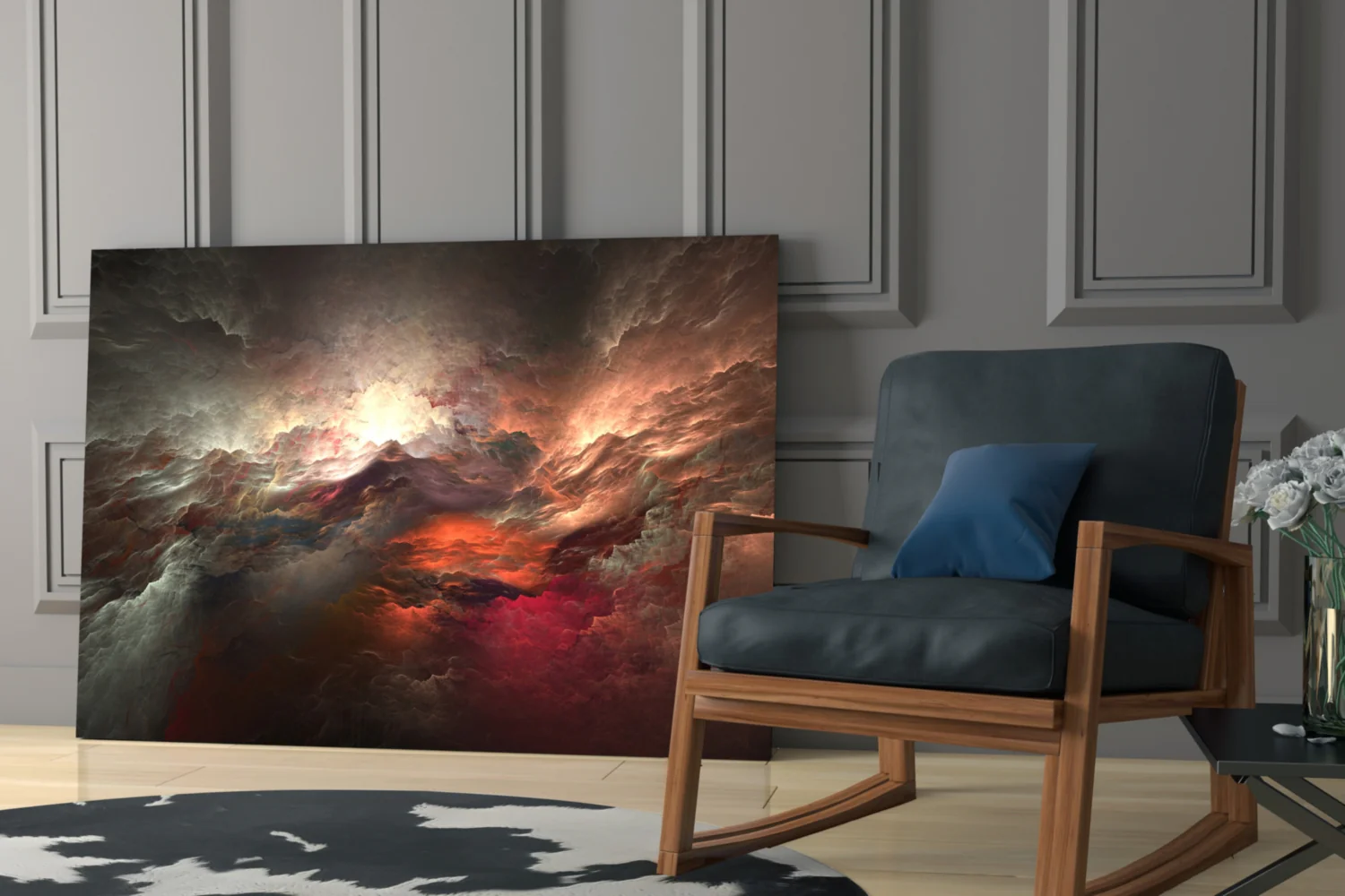 Red Chaos Glass Wall Art - Image 6