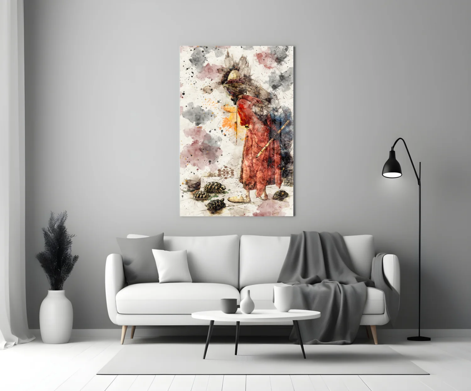 Tortoise Trainer Illustration Glass Wall Art - Image 3