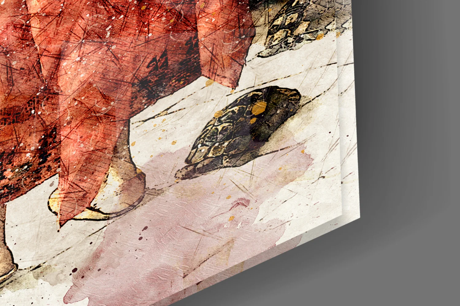 Tortoise Trainer Illustration Glass Wall Art - Image 7