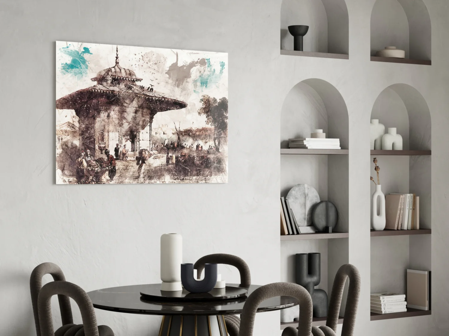 Uskudar Illustration Glass Wall Art - Image 5