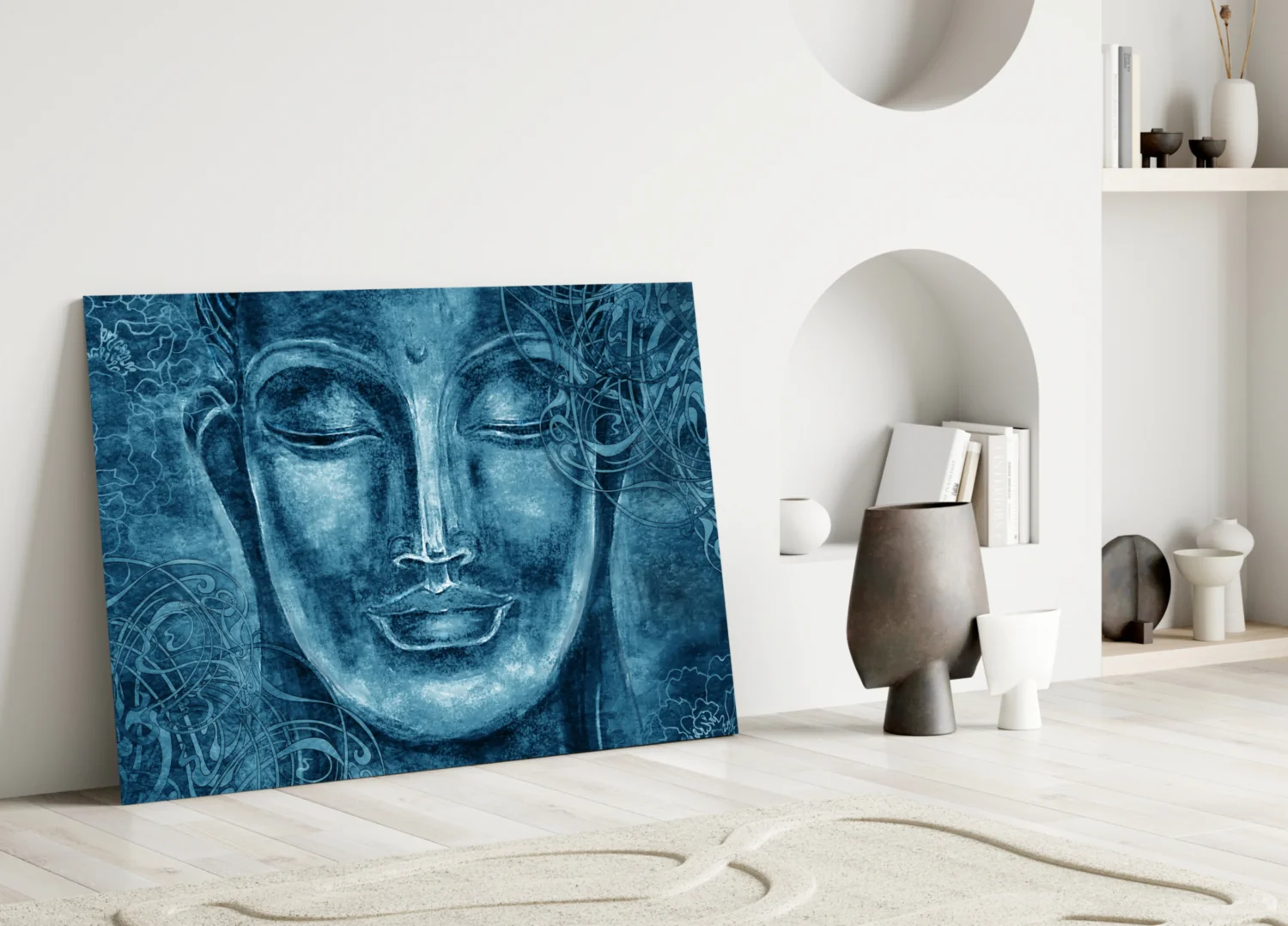 Mystical Blue Sculpture Glass Wall Art - Image 3