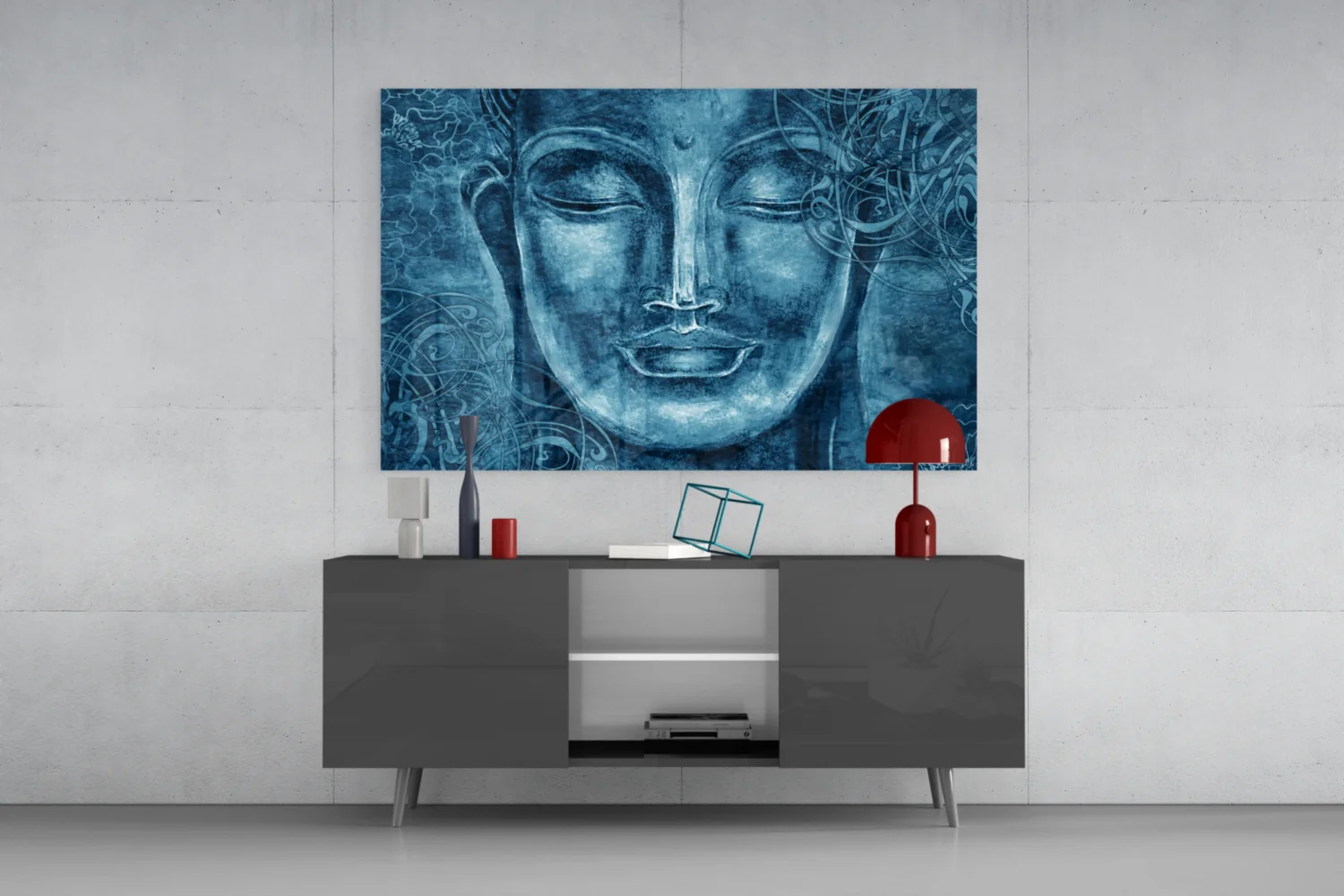 Mystical Blue Sculpture Glass Wall Art - Image 8