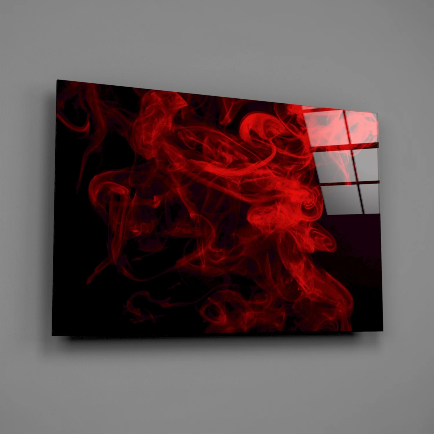 Red Smoke Glass Wall Art - Image 2