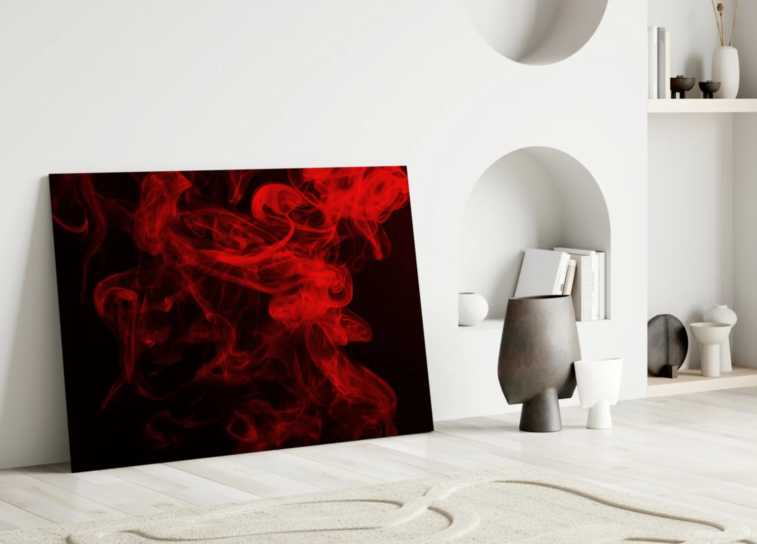 Red Smoke Glass Wall Art - Image 3