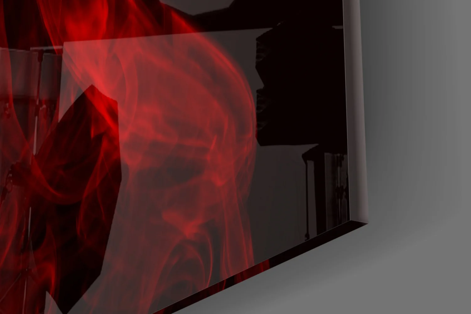 Red Smoke Glass Wall Art - Image 7
