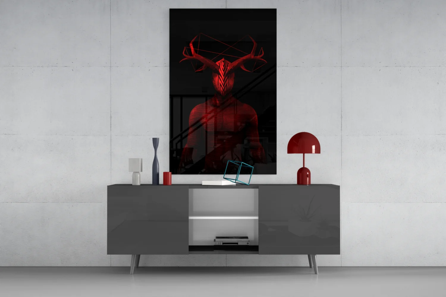 Donnie Red Glass Wall Art - Image 8