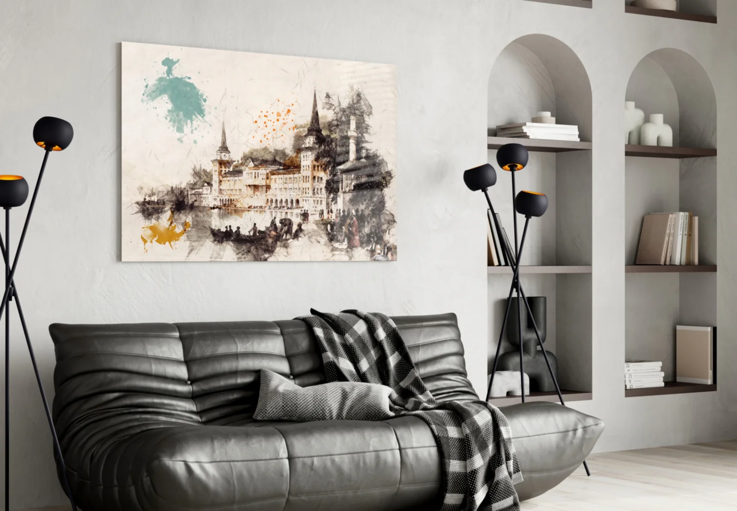 Tower Illustration Glass Wall Art - Image 4
