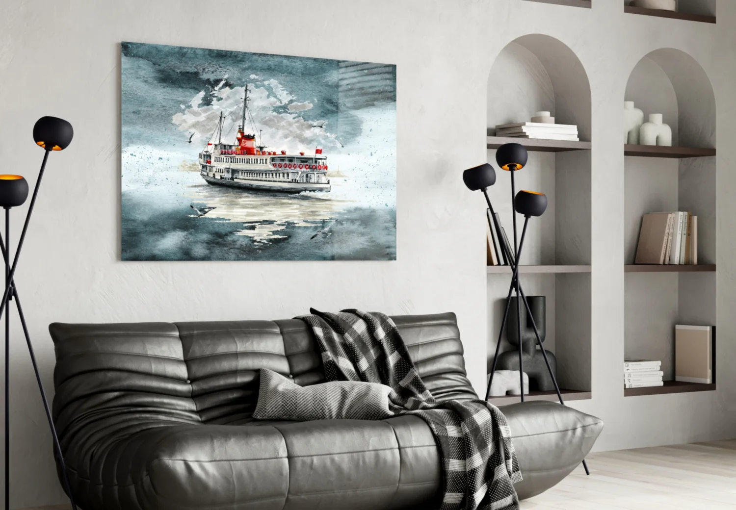 Steamer Turquoise Glass Wall Art - Image 4