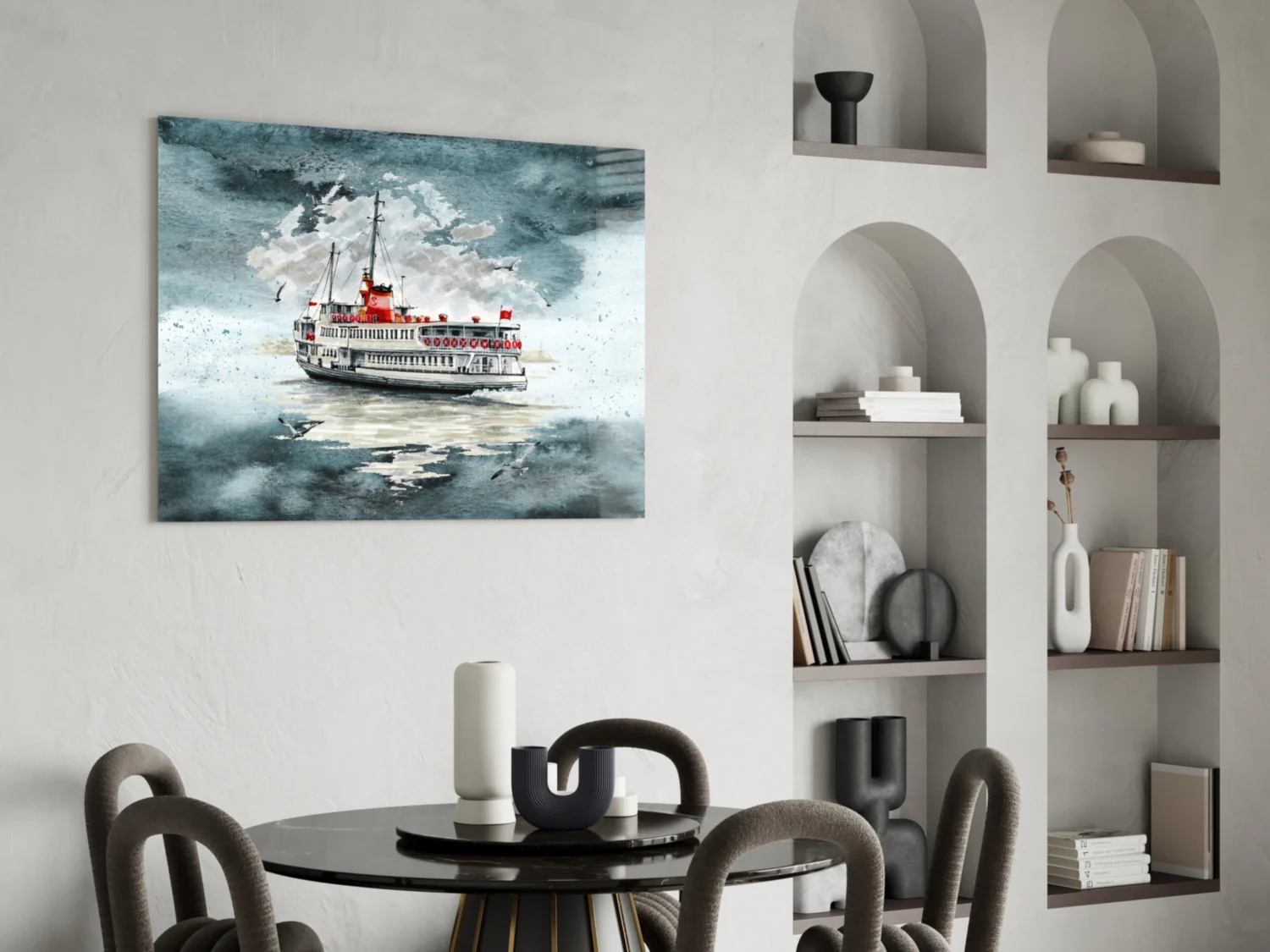 Steamer Turquoise Glass Wall Art - Image 5