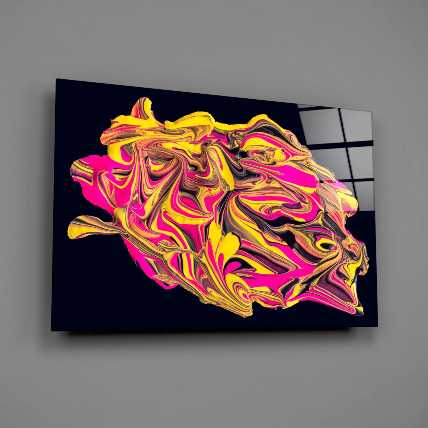The Harmony of Yellow and Pink Glass Wall Art - Image 2