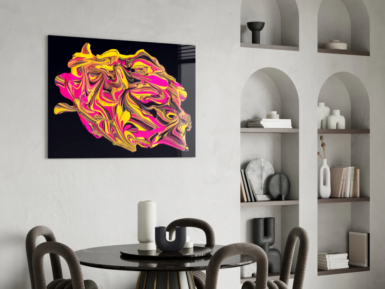 The Harmony of Yellow and Pink Glass Wall Art - Image 5
