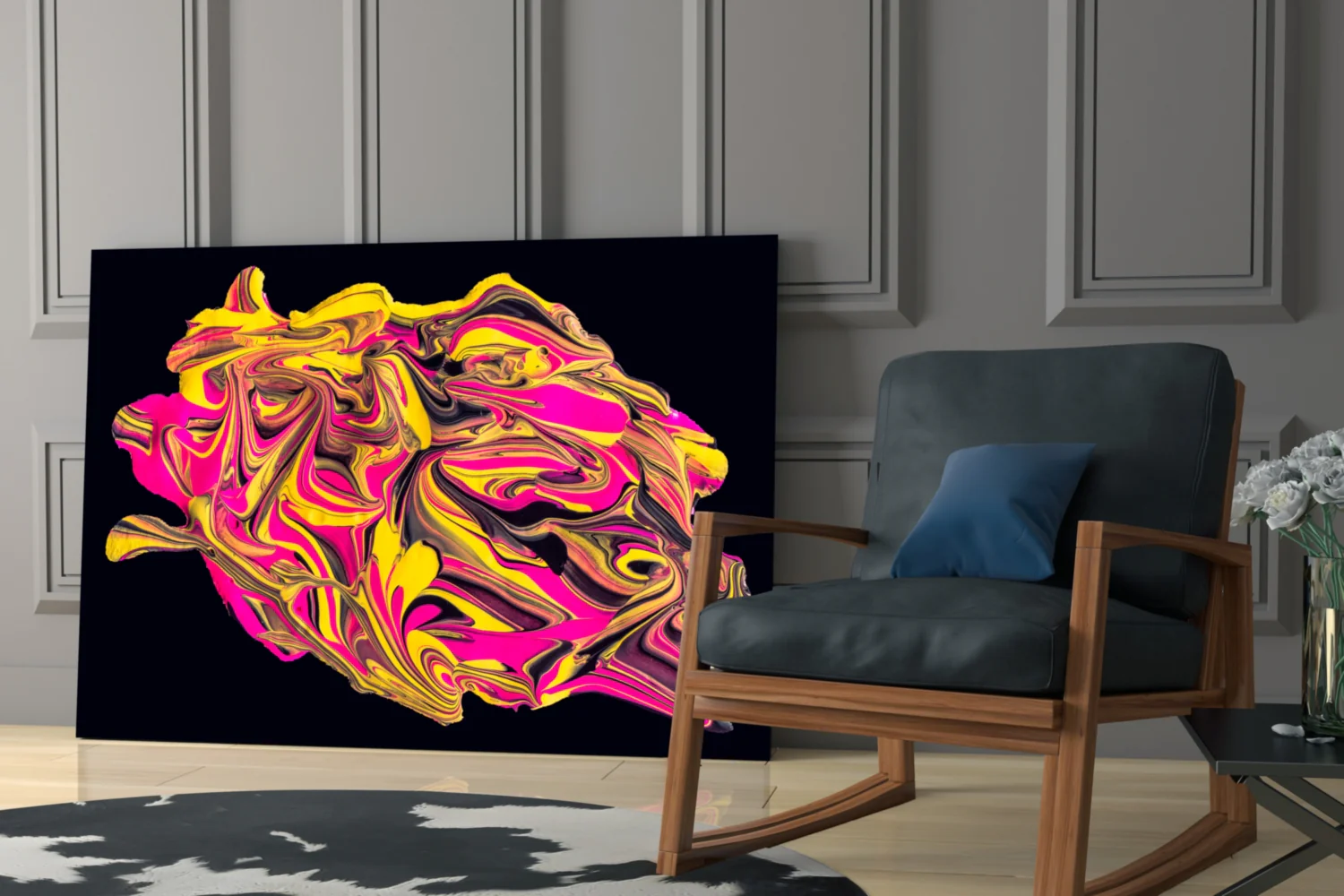 The Harmony of Yellow and Pink Glass Wall Art - Image 6
