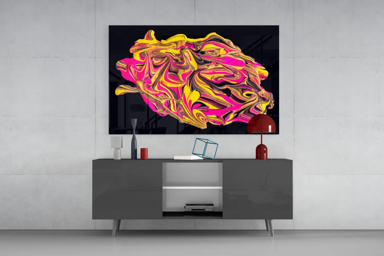 The Harmony of Yellow and Pink Glass Wall Art - Image 8