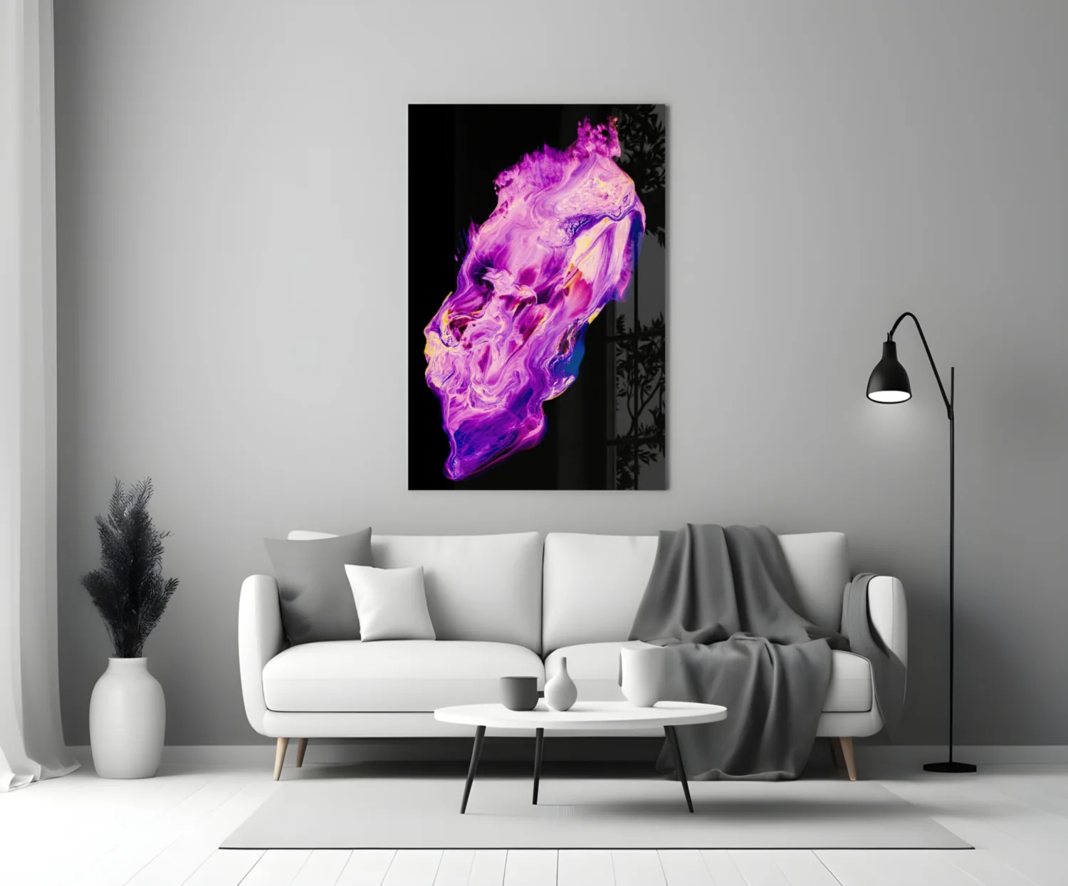 Abstract Purple Glass Wall Art - Image 3