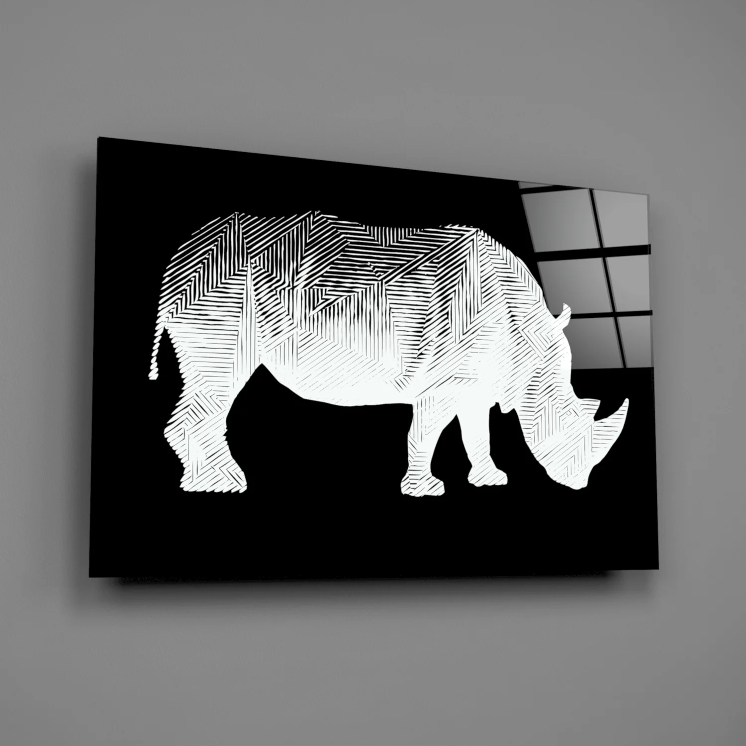 Rhino Glass Wall Art - Image 2