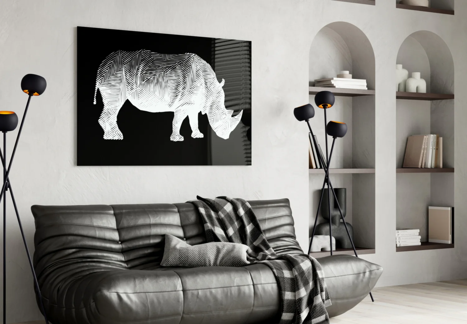 Rhino Glass Wall Art - Image 4