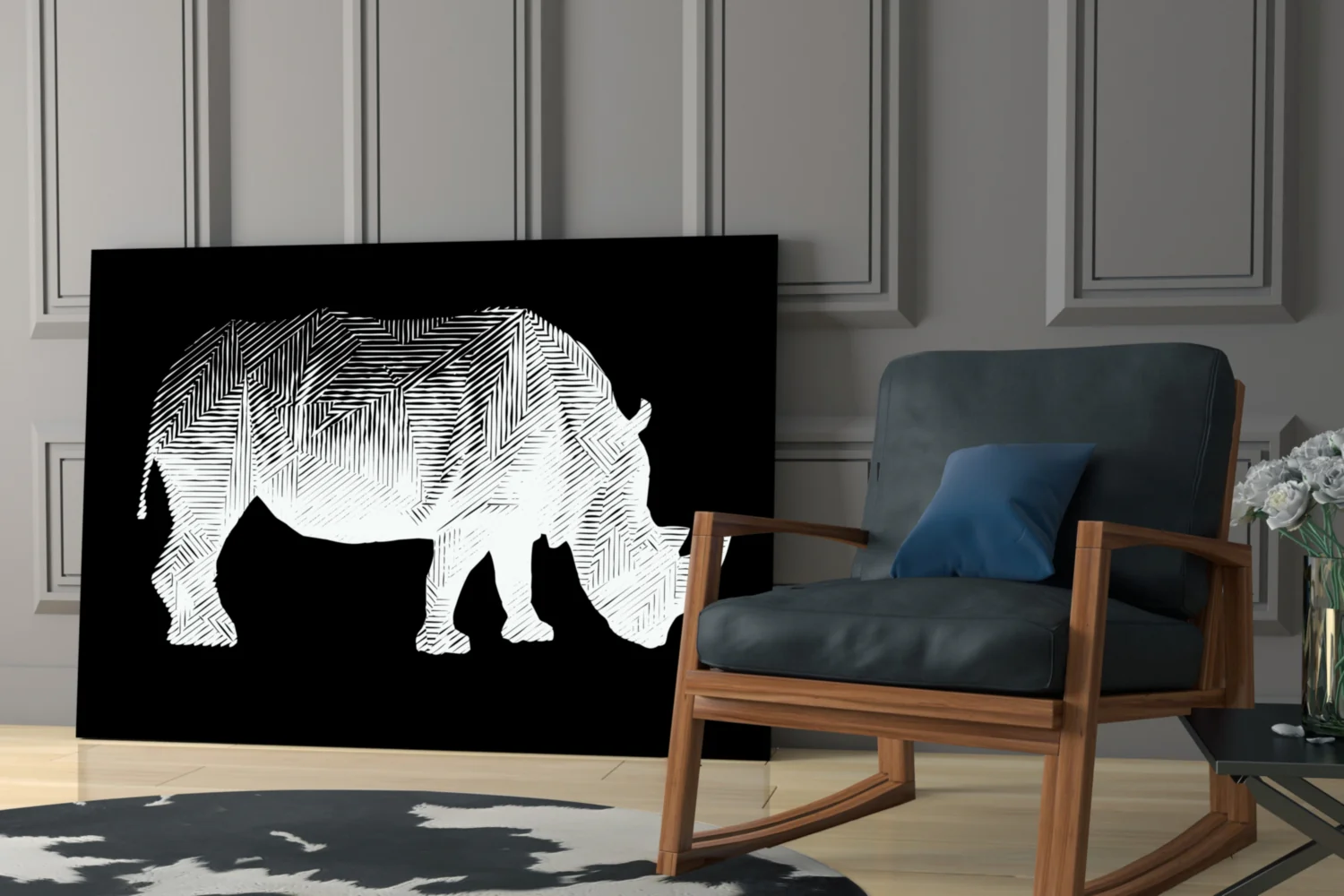 Rhino Glass Wall Art - Image 6