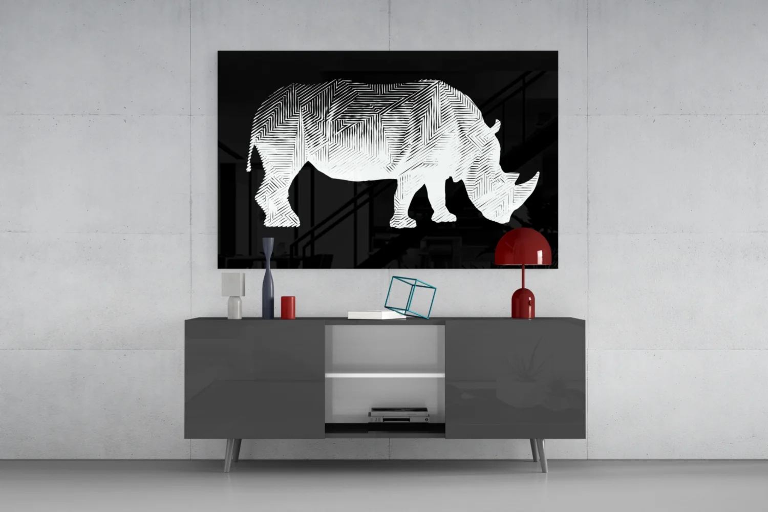 Rhino Glass Wall Art - Image 8