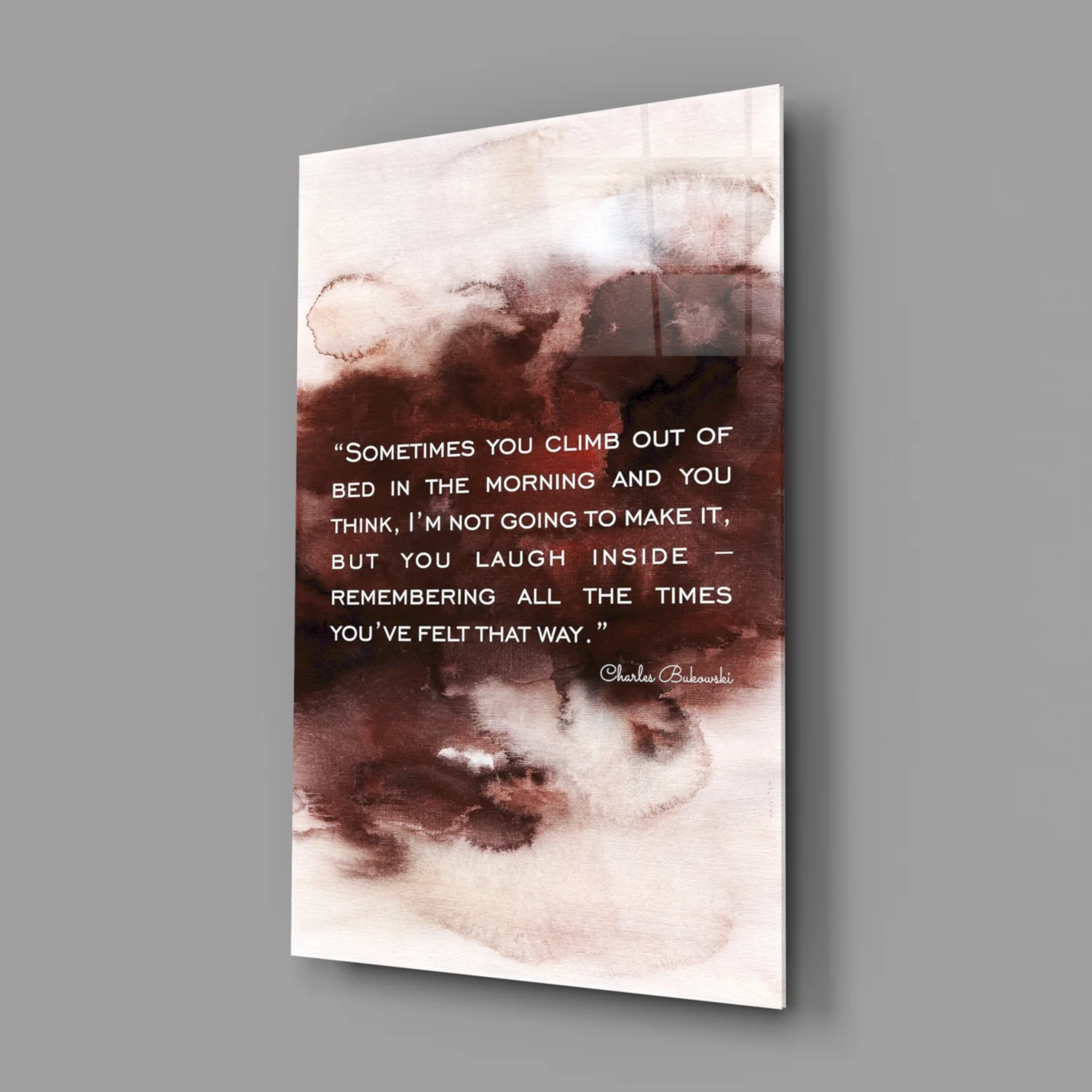 Bukowski Quotes Glass Wall Art - Image 2