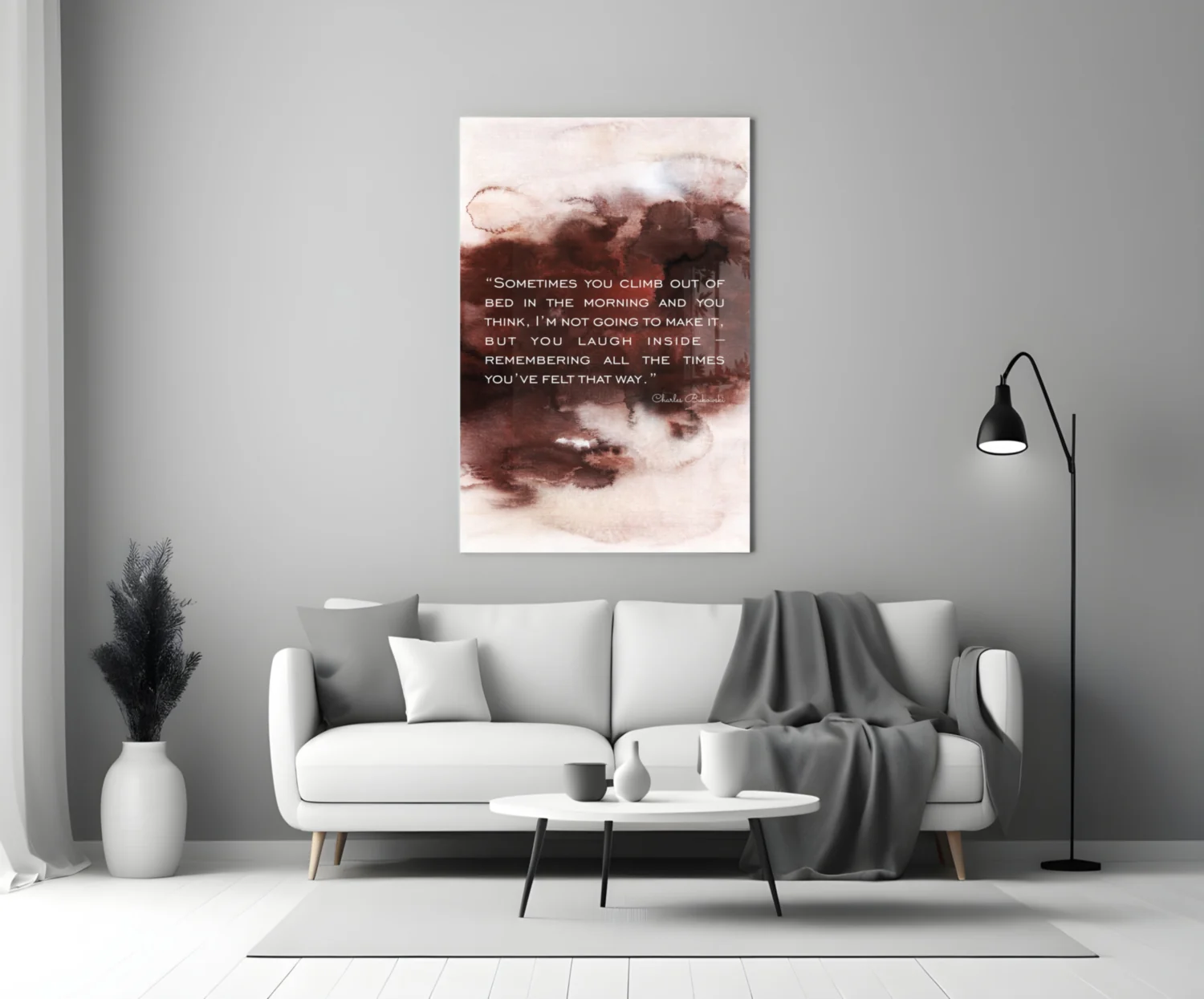 Bukowski Quotes Glass Wall Art - Image 3