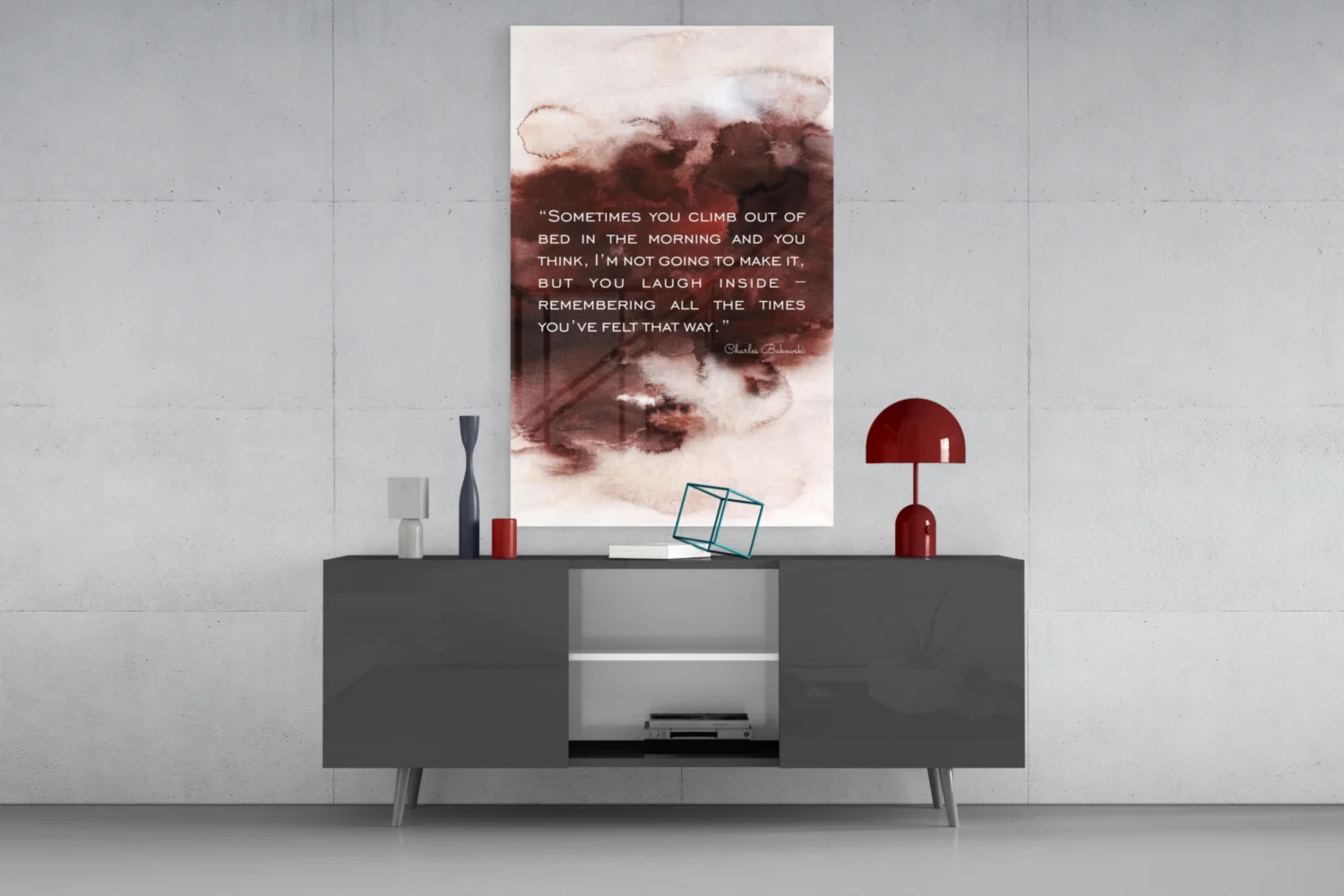 Bukowski Quotes Glass Wall Art - Image 8