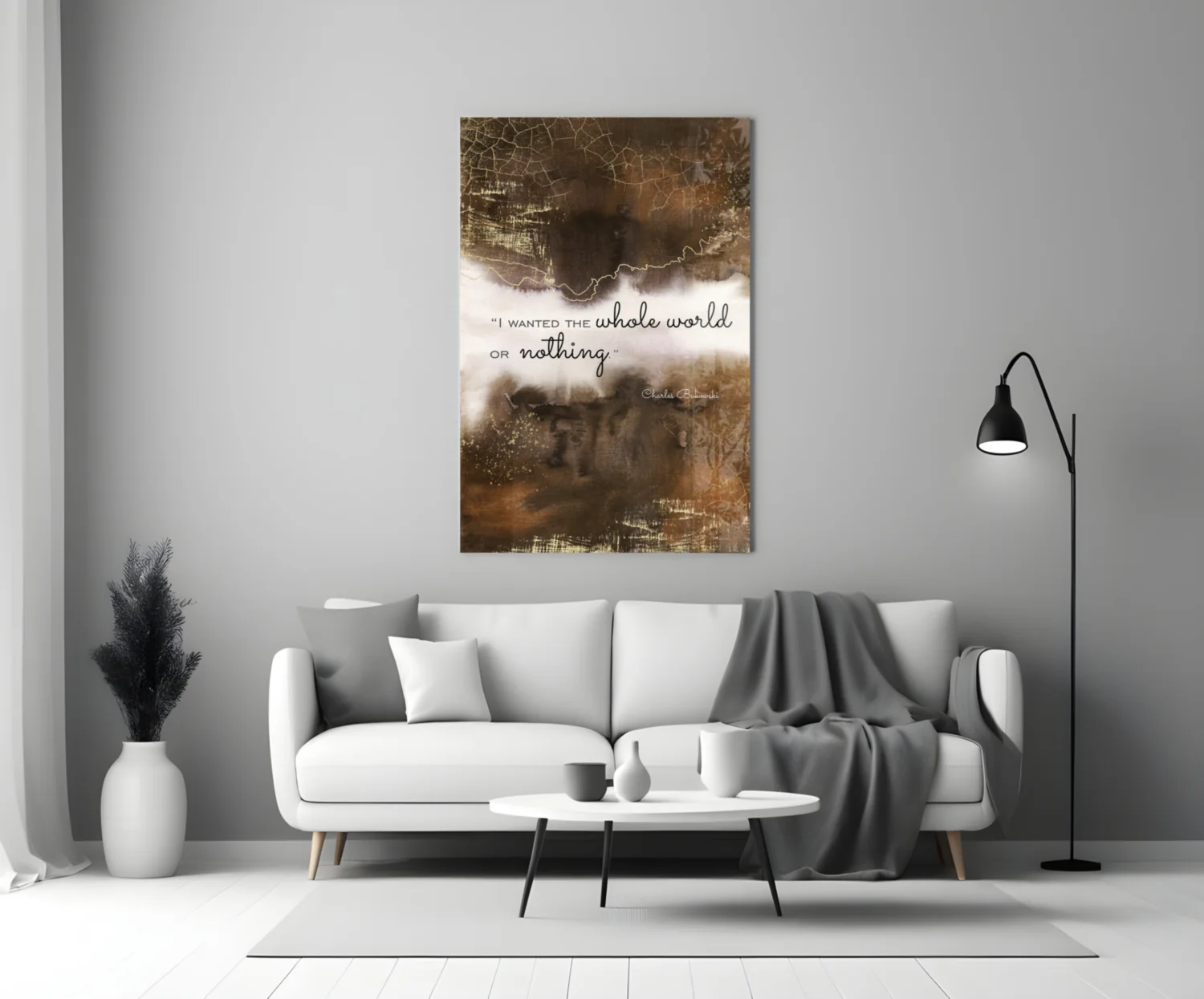 Bukowski Quotes Glass Wall Art - Image 3