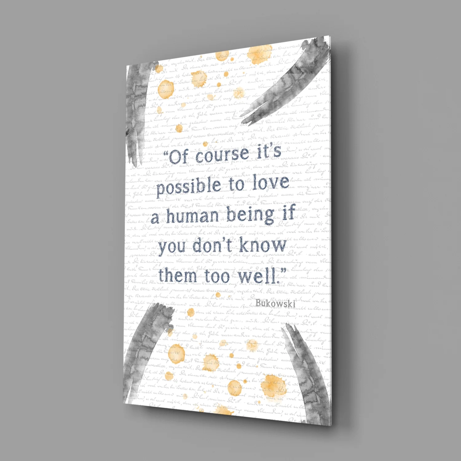 Bukowski Quotes Glass Wall Art - Image 2