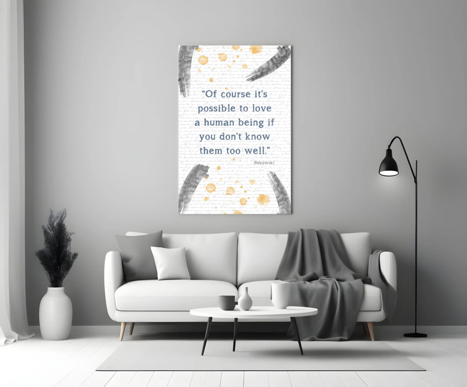 Bukowski Quotes Glass Wall Art - Image 3