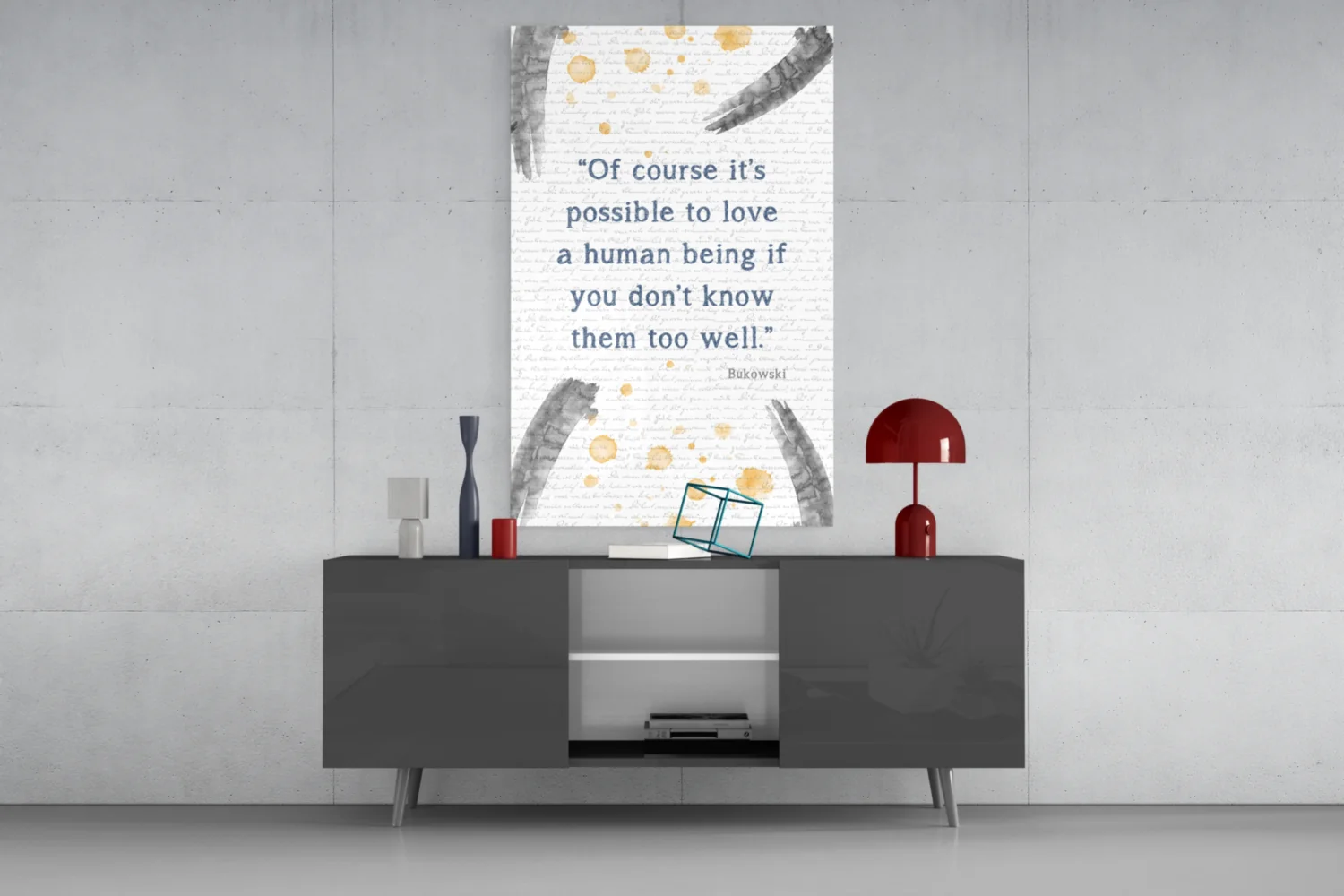 Bukowski Quotes Glass Wall Art - Image 8
