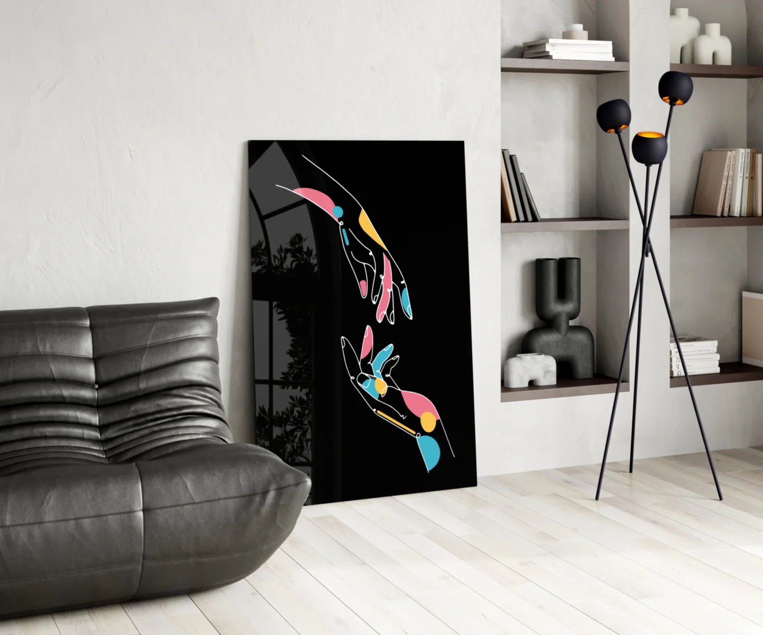 Abstract Colorful Hands Glass Wall Art - Image 5
