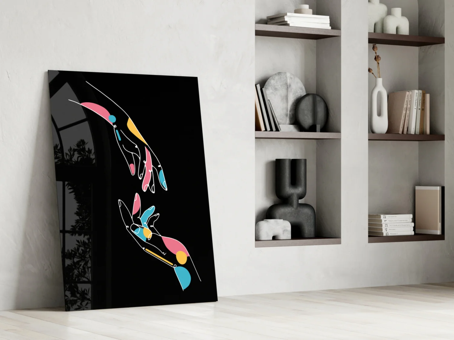 Abstract Colorful Hands Glass Wall Art - Image 6