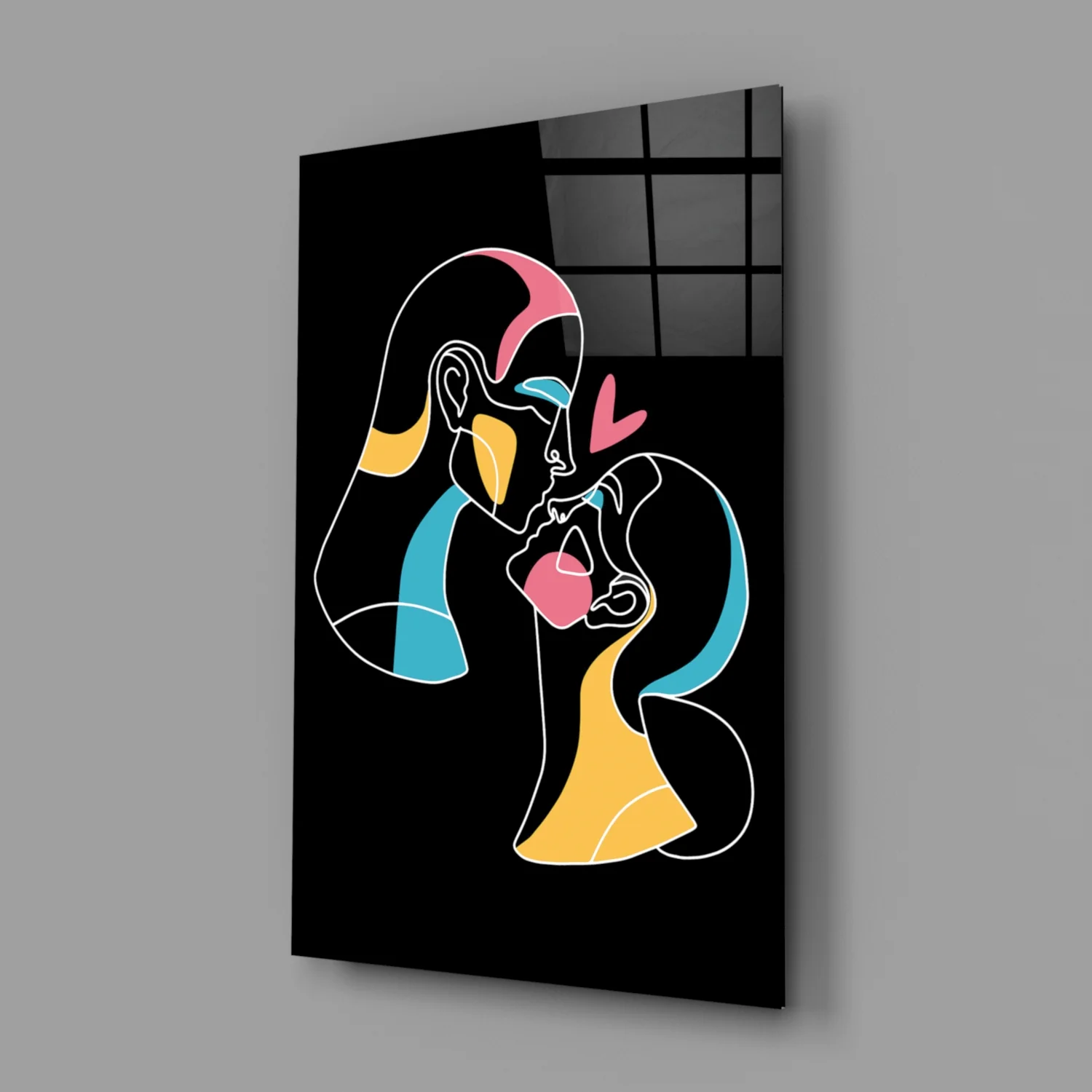 Abstract Colorful Portrait Glass Wall Art - Image 2