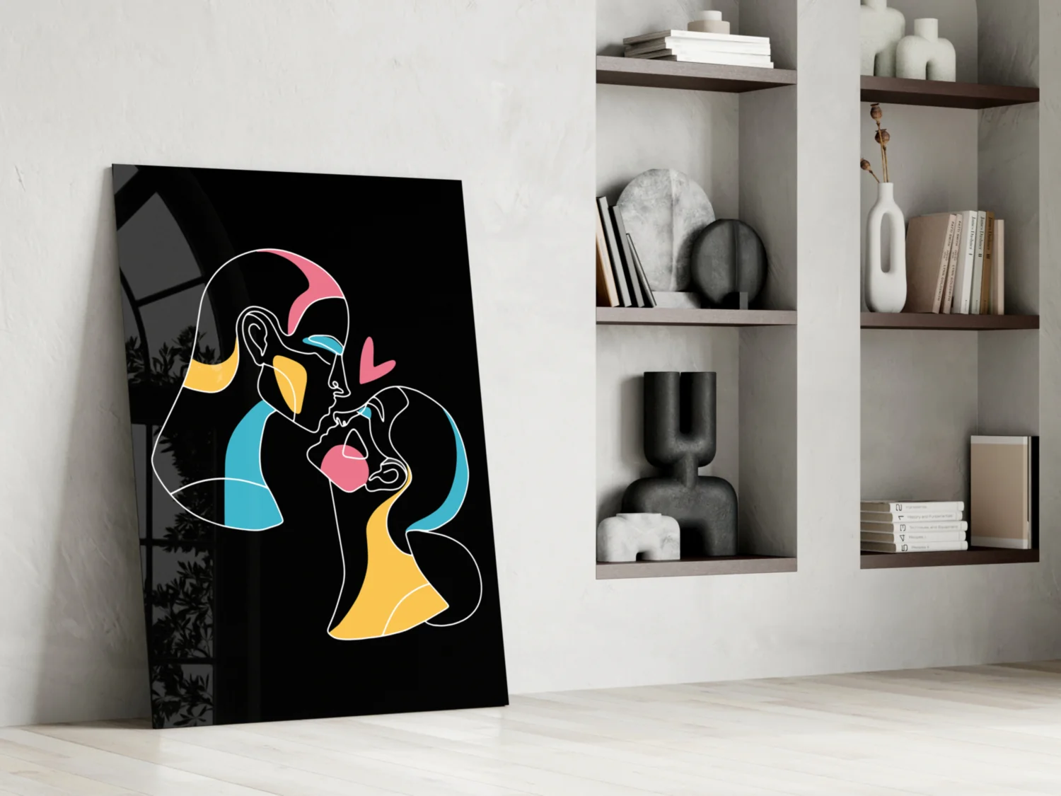 Abstract Colorful Portrait Glass Wall Art - Image 6