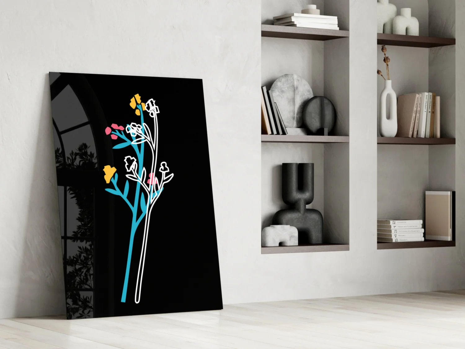 Abstract Colorful Flowers Glass Wall Art - Image 6