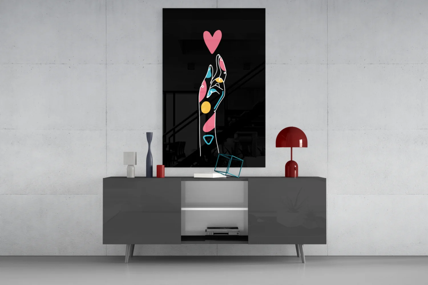 Abstract Colorful Hand Glass Wall Art - Image 8