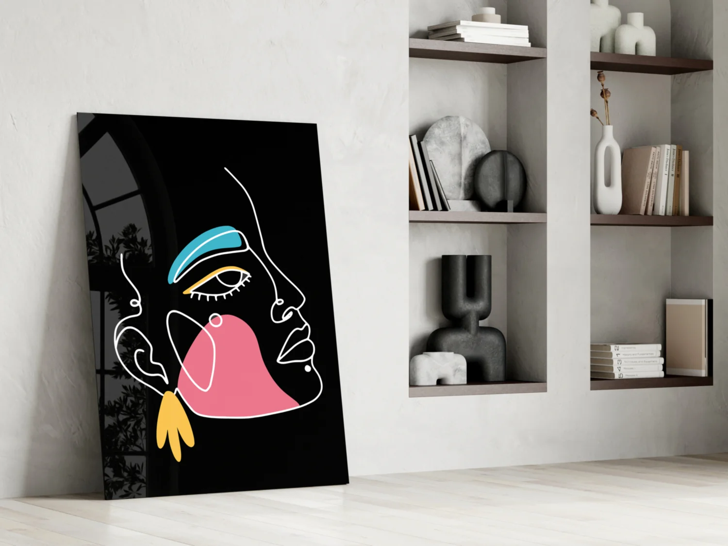 Abstract Colorful Portrait Glass Wall Art - Image 6