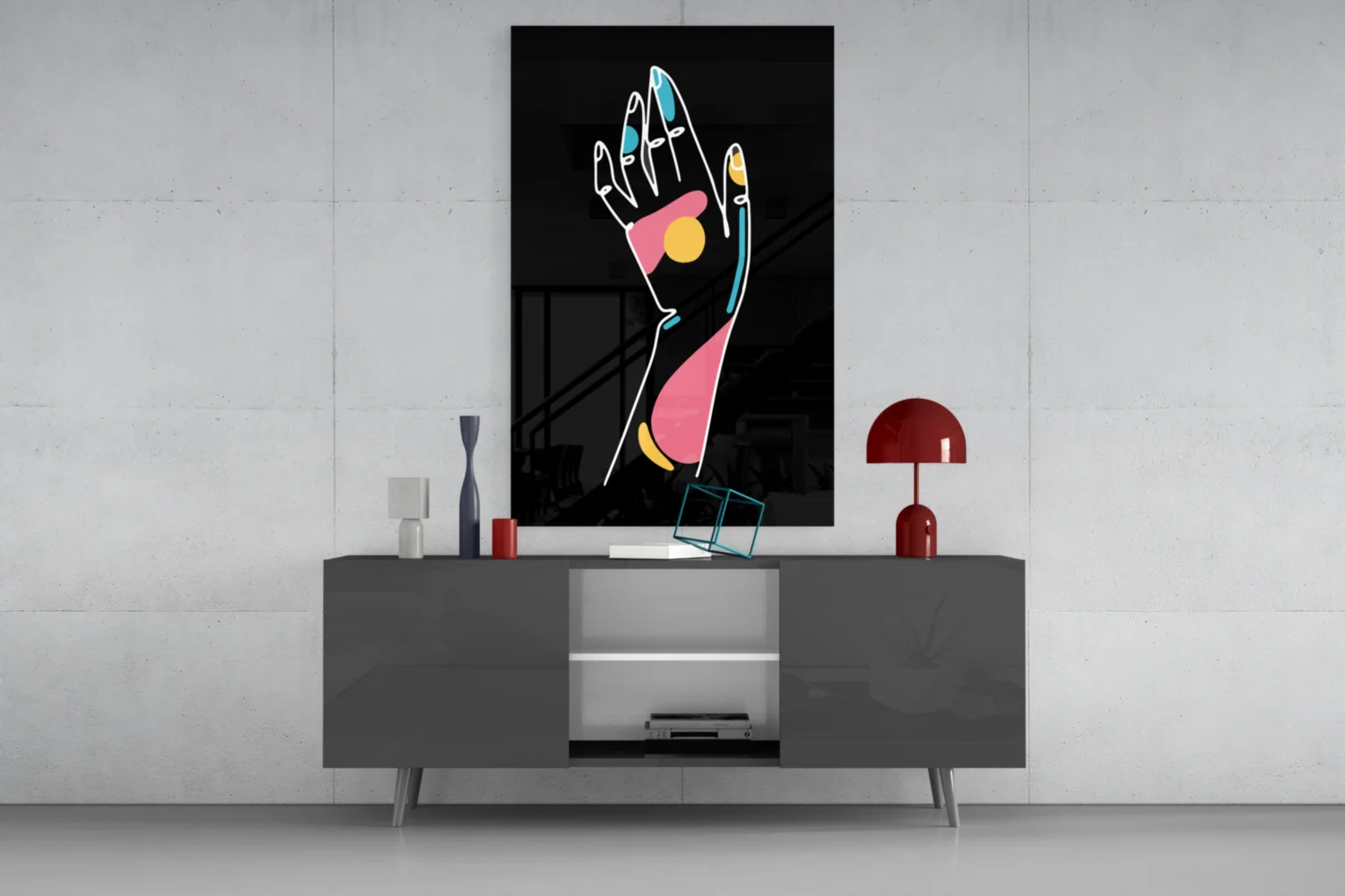 Abstract Colorful Hand Glass Wall Art - Image 8