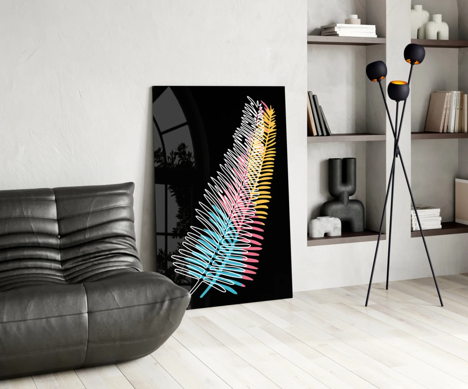 Colorful Fern Glass Wall Art - Image 5