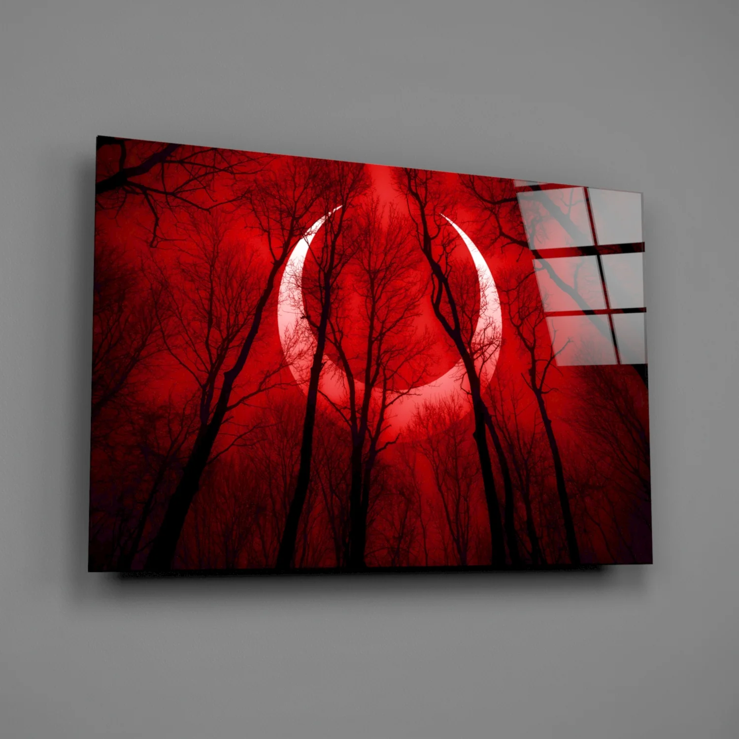 Red Sky Glass Wall Art - Image 2
