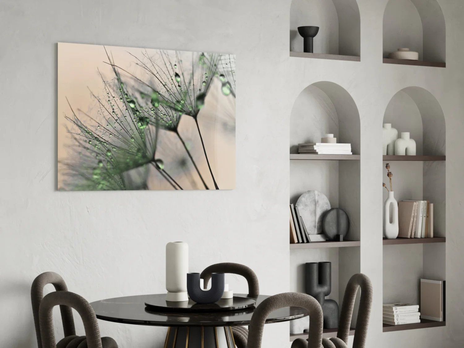 Green Dandelion Glass Wall Art - Image 5