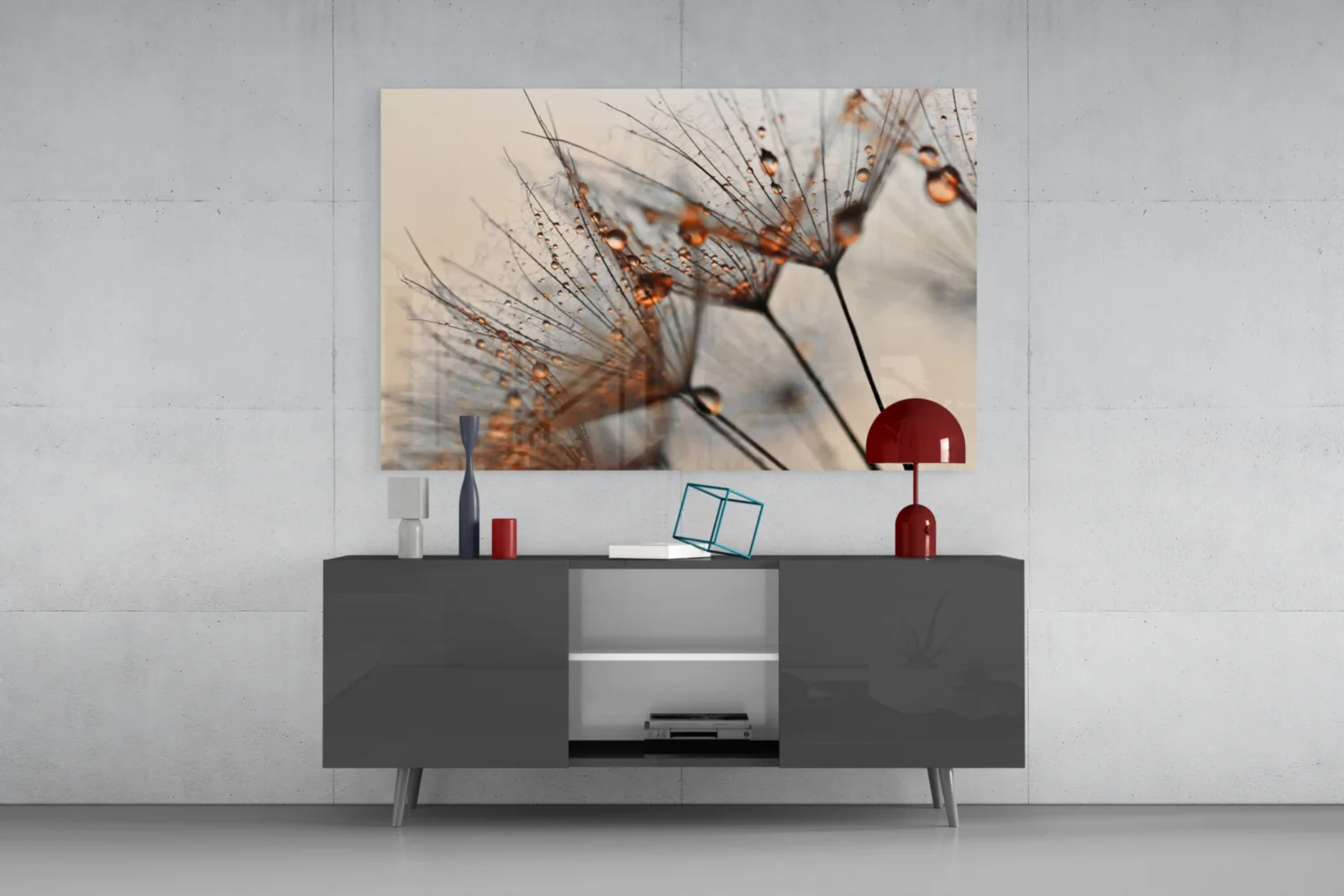 Cinnamon Dandelion Glass Wall Art - Image 8