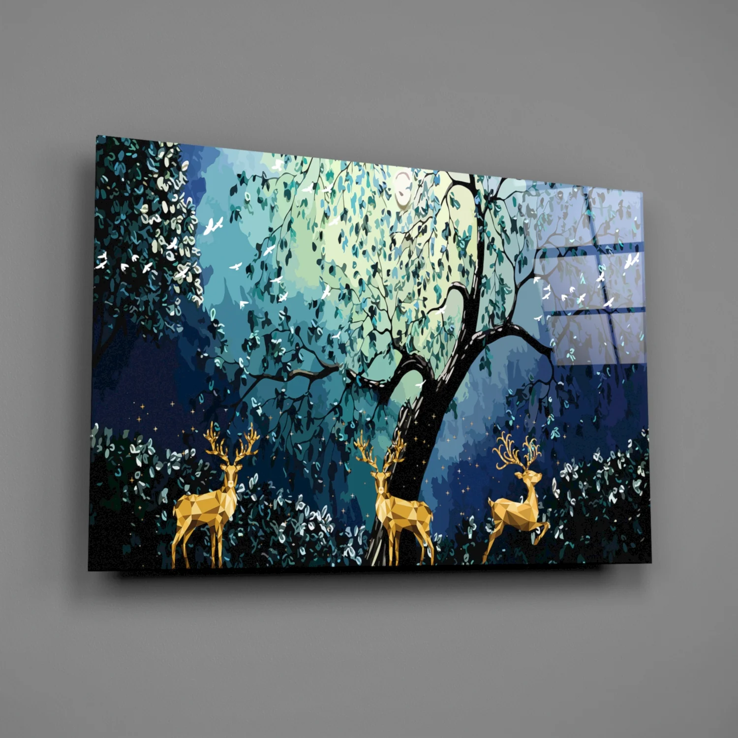 Golden Deers Glass Wall Art - Image 2