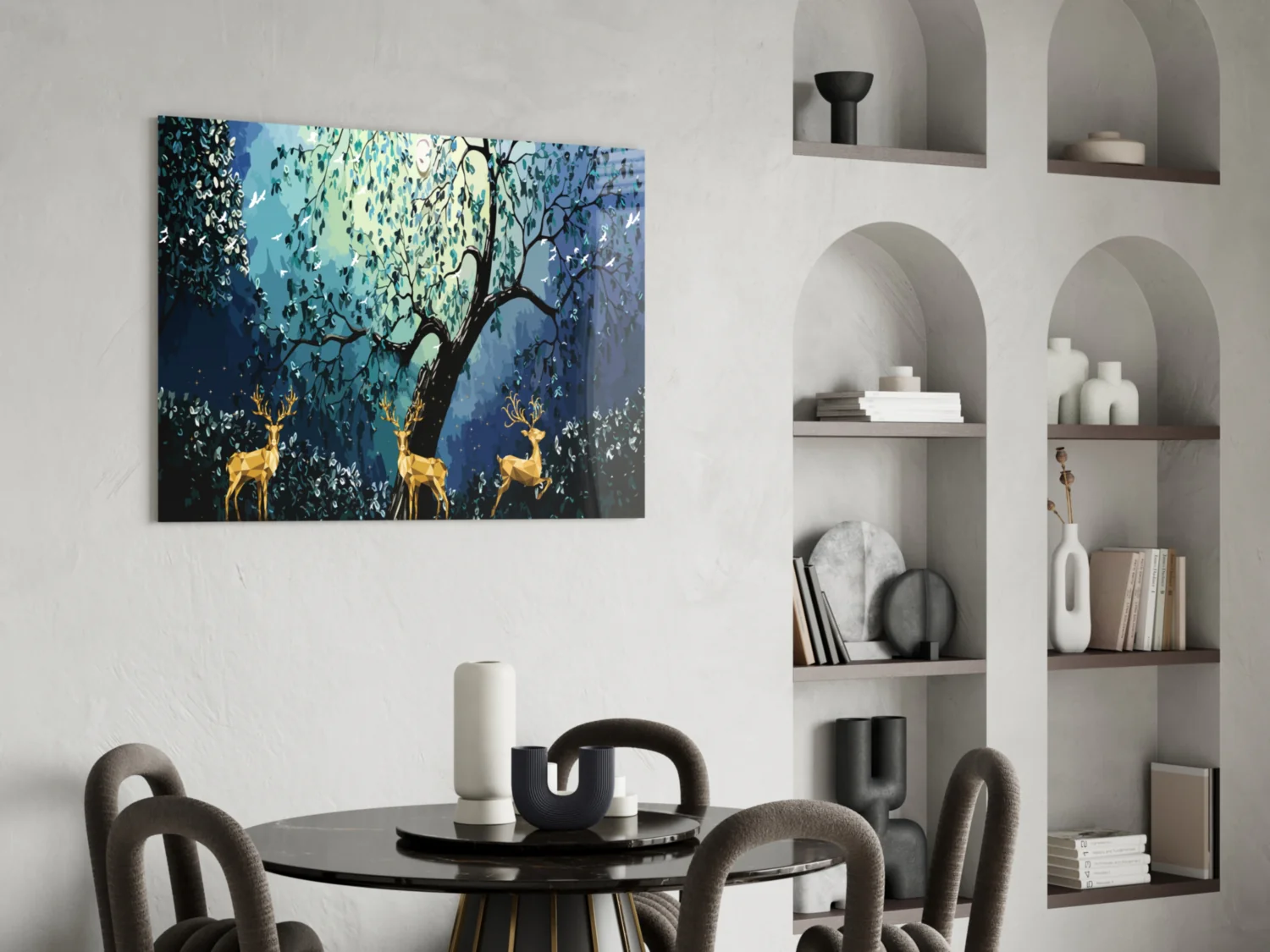 Golden Deers Glass Wall Art - Image 5