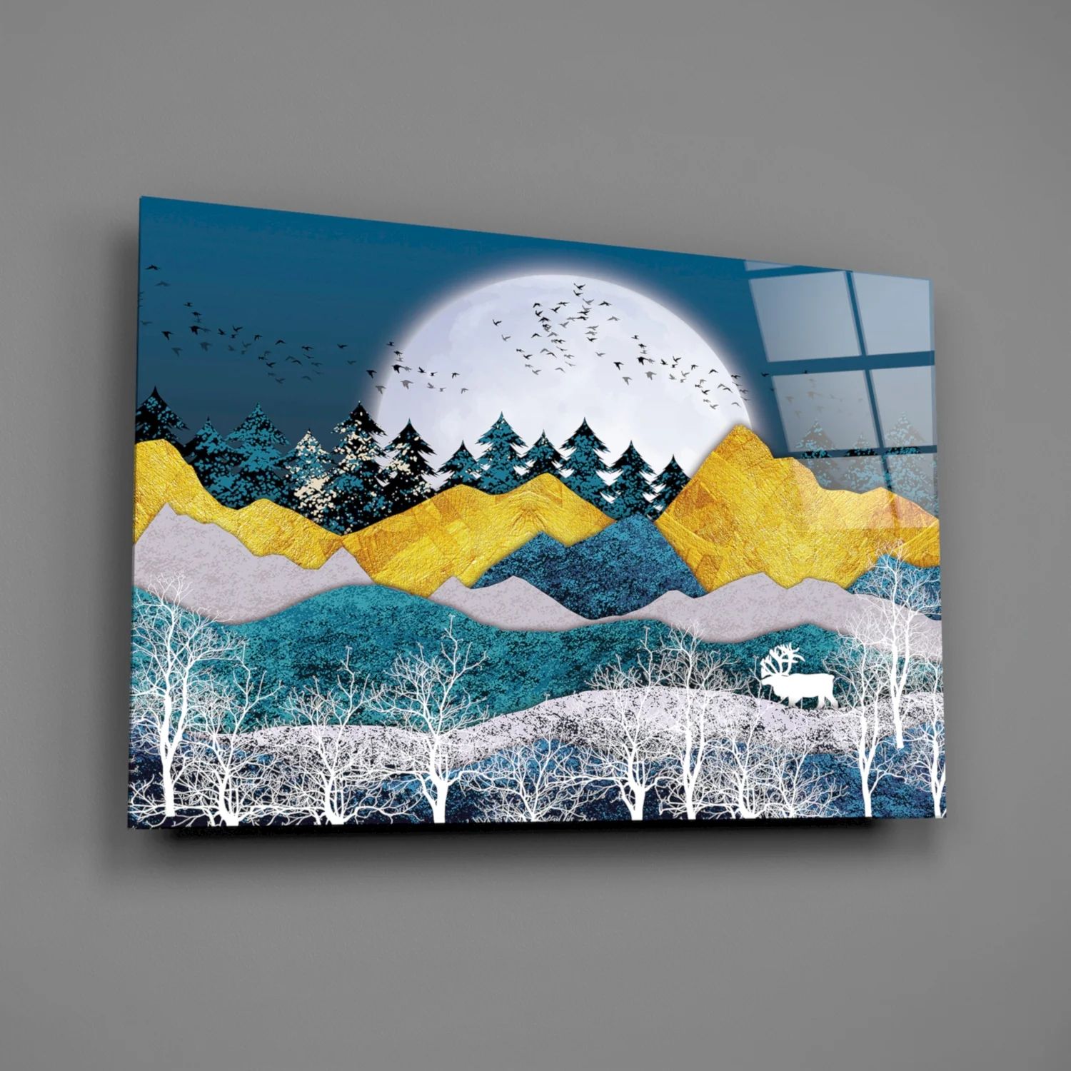 Illustration Landscape Glass Wall Art - Image 2